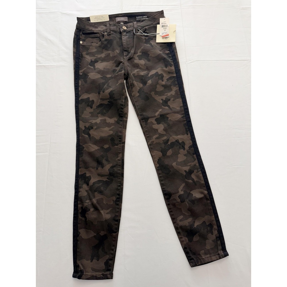 DL1961 Florence Ankle Skinny Jeans Womens 27 Green Camo Mid Rise 27x28 Denim‎